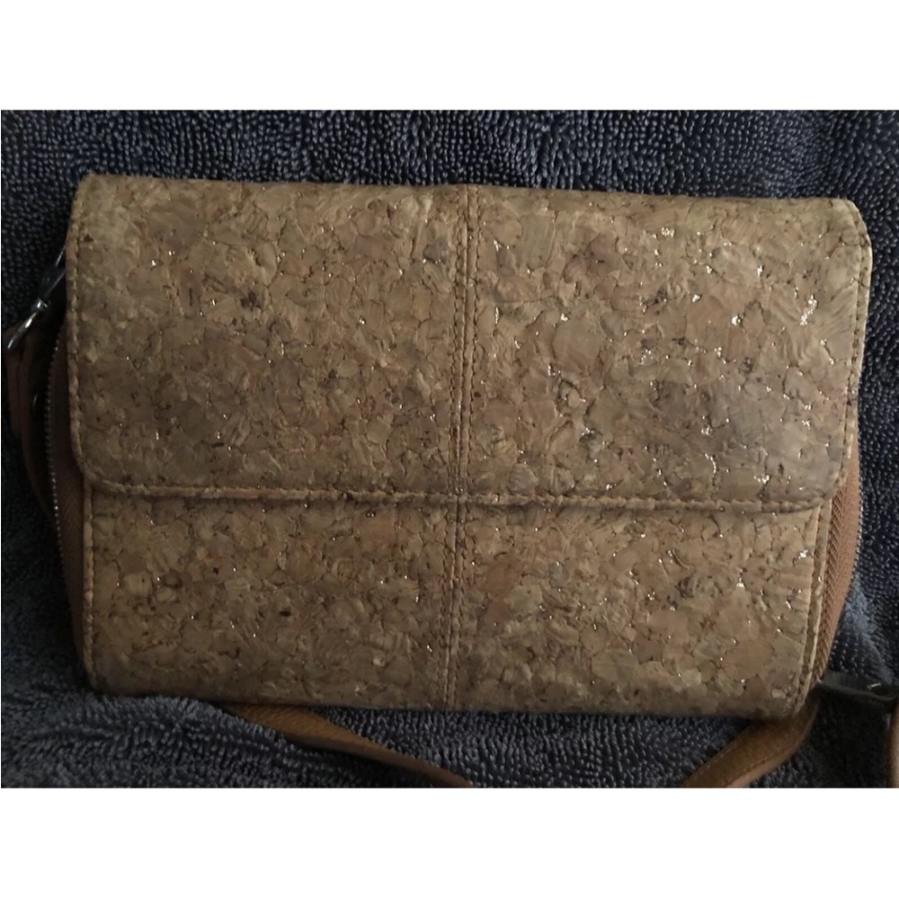 Jewell by Thirty One - Brown tan cork handbag shoulder strap clutch purse